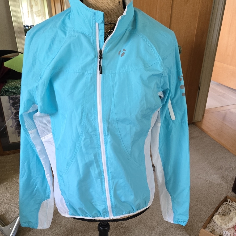 Women's Light Blue and White Bike, Jog Jacket
